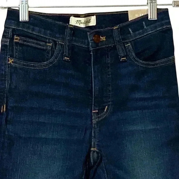 Madewell Jeans Women’s 24 Dark Wash 9” Mid Rise Skinny Slimming Stretchy NWT - Picture 4 of 11